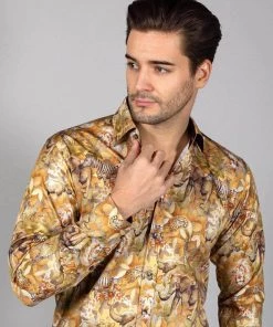 Claudio Lugli Mens Safari Shirt Beige