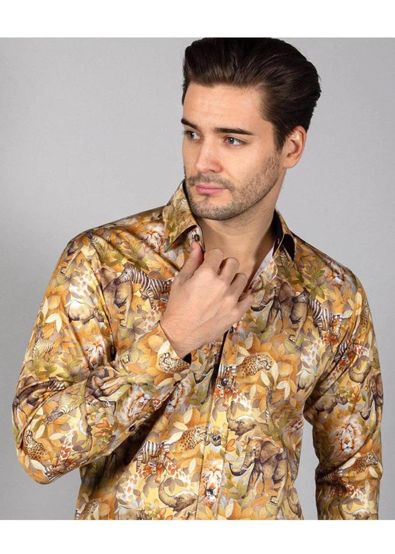 Claudio Lugli Mens Safari Shirt Beige