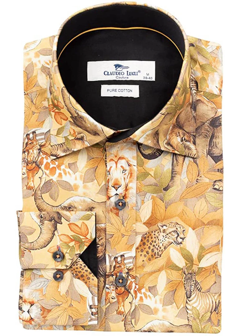 Claudio Lugli Mens Safari Shirt Beige