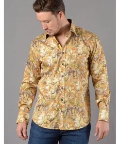 Claudio Lugli Mens Safari Shirt Beige