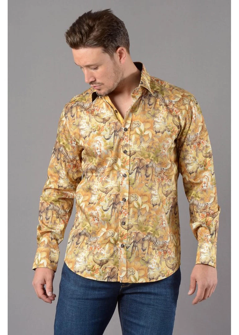 Claudio Lugli Mens Safari Shirt Beige