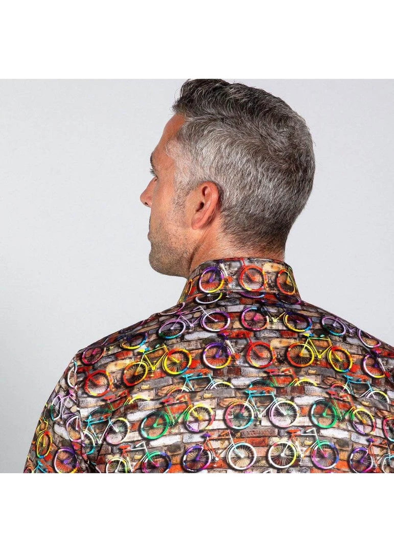 New In Claudio Lugli Mens Bicycles Shirt Brown