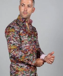 New In Claudio Lugli Mens Bicycles Shirt Brown