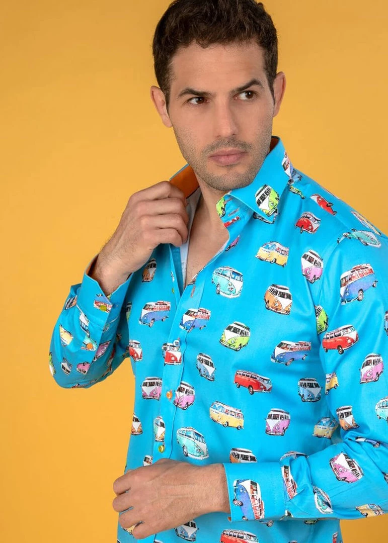 Claudio Lugli Mens Vans Shirt Blue New In