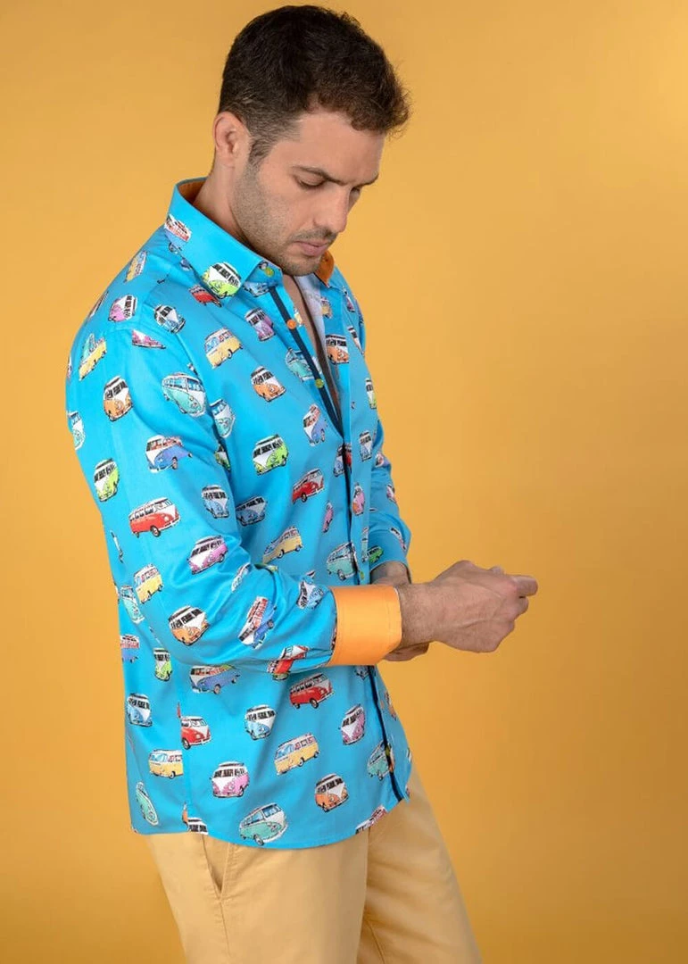 Claudio Lugli Mens Vans Shirt Blue New In