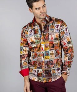 Claudio Lugli Mens Movie Posters Shirt Multi New In
