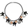 New In Collectif Lola Scaredy Cat Halloween Necklace Multi