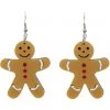 New In Collectif Gingerbread Man Christmas Earrings Brown
