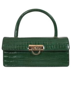 Collectif Caroline Croc 40's Bag Green New In