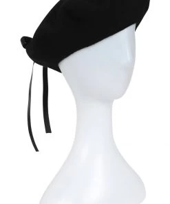 New In Collectif Suzette Ribbon 50's Beret Black