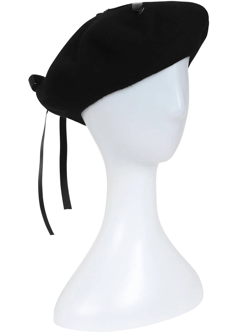 New In Collectif Suzette Ribbon 50's Beret Black