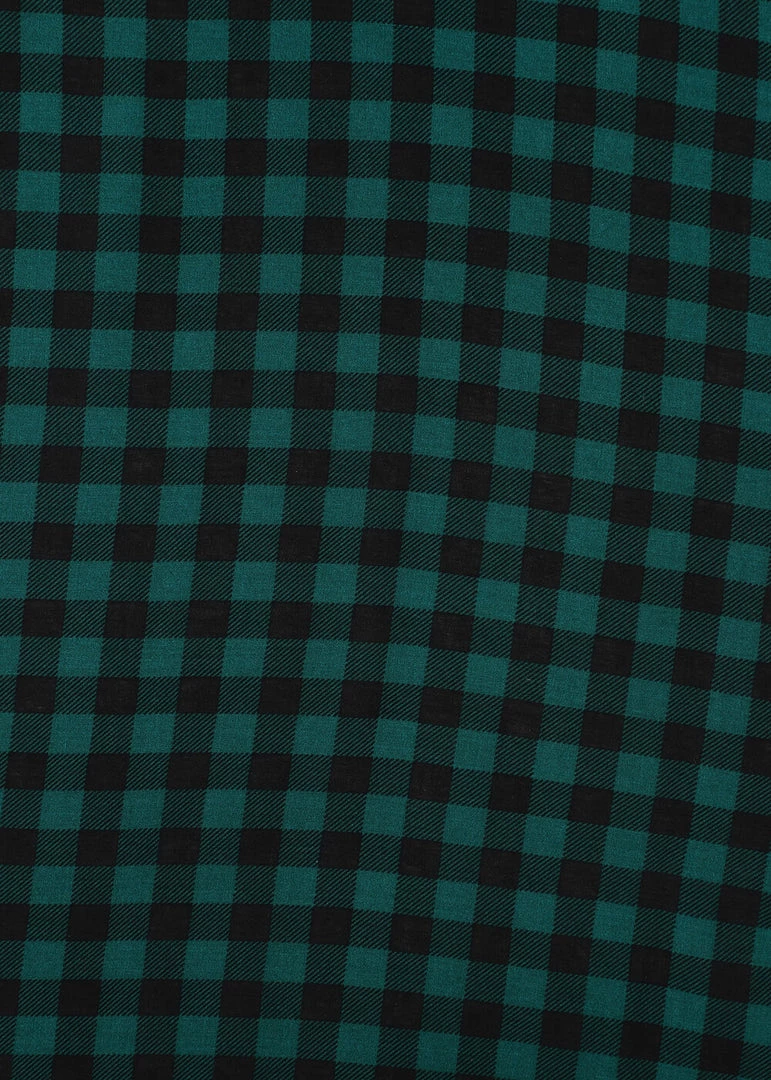 Collectif Sarah Check Square Scarf Green New In