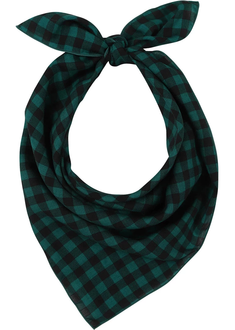 Collectif Sarah Check Square Scarf Green New In