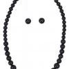 Collectif Natalie Bead Set Necklace Earrings Black