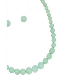 New In Collectif Natalie Bead Set Necklace And Earrings Mint