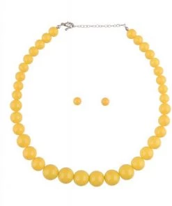 New In Collectif Natalie Bead Set Necklace Yellow