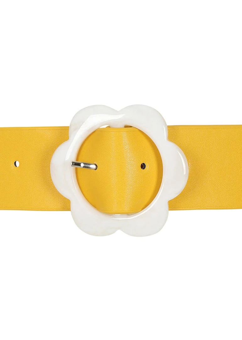 New In Collectif Nicola Flower Belt Yellow White
