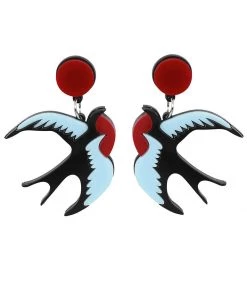 Collectif Rockabilly Swallow Earring Multi New In