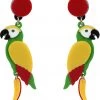 Collectif Porsha Parrots 60's Earrings Multi New In