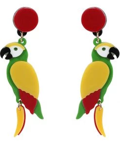 Collectif Porsha Parrots 60's Earrings Multi New In