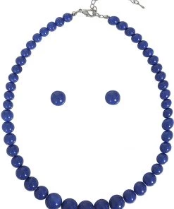 New In Collectif Natalie Bead Set Necklace Blue