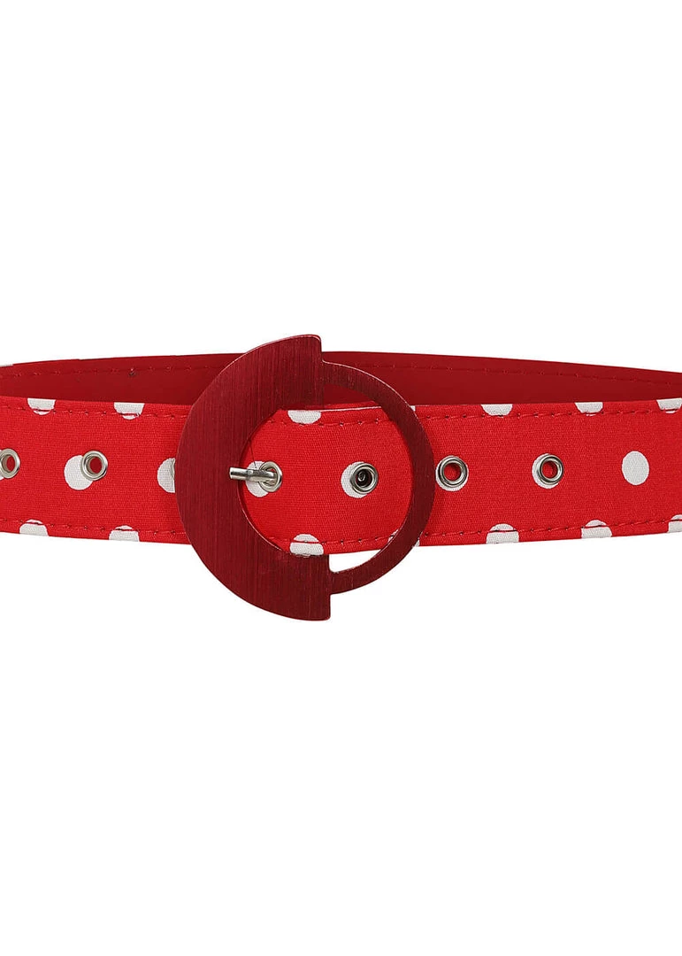 New In Collectif Cici Polkadot 50's Belt Rot