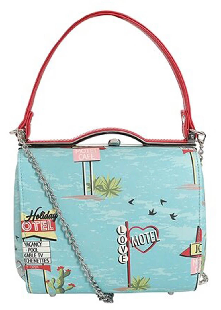 Collectif Carrie Motel 50's Handbag Blue New In
