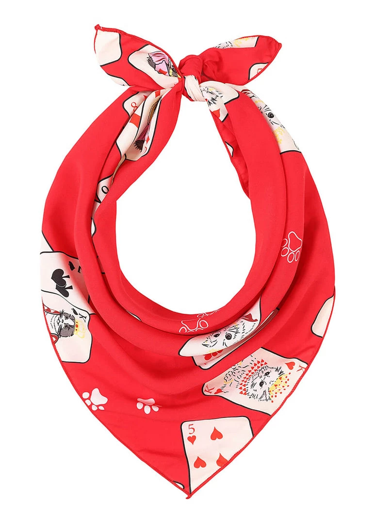 Collectif Purrfect Hand Scarf Red