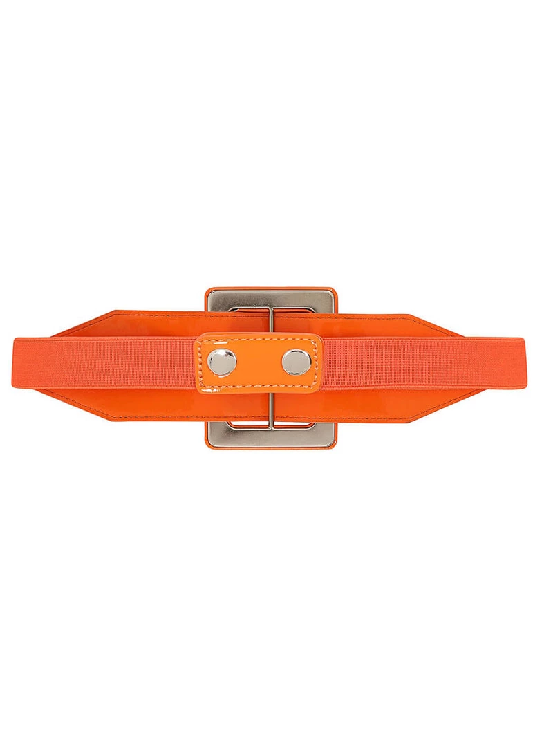 New In Collectif Tamiko Patent 60's Belt Orange