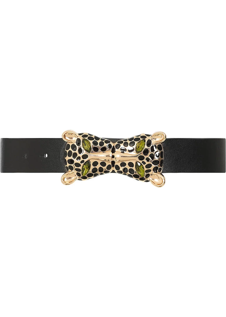 Collectif Camilia Leopard Belt Black