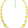 Collectif Natalie Two Tone 60's Necklace Yellow White New In