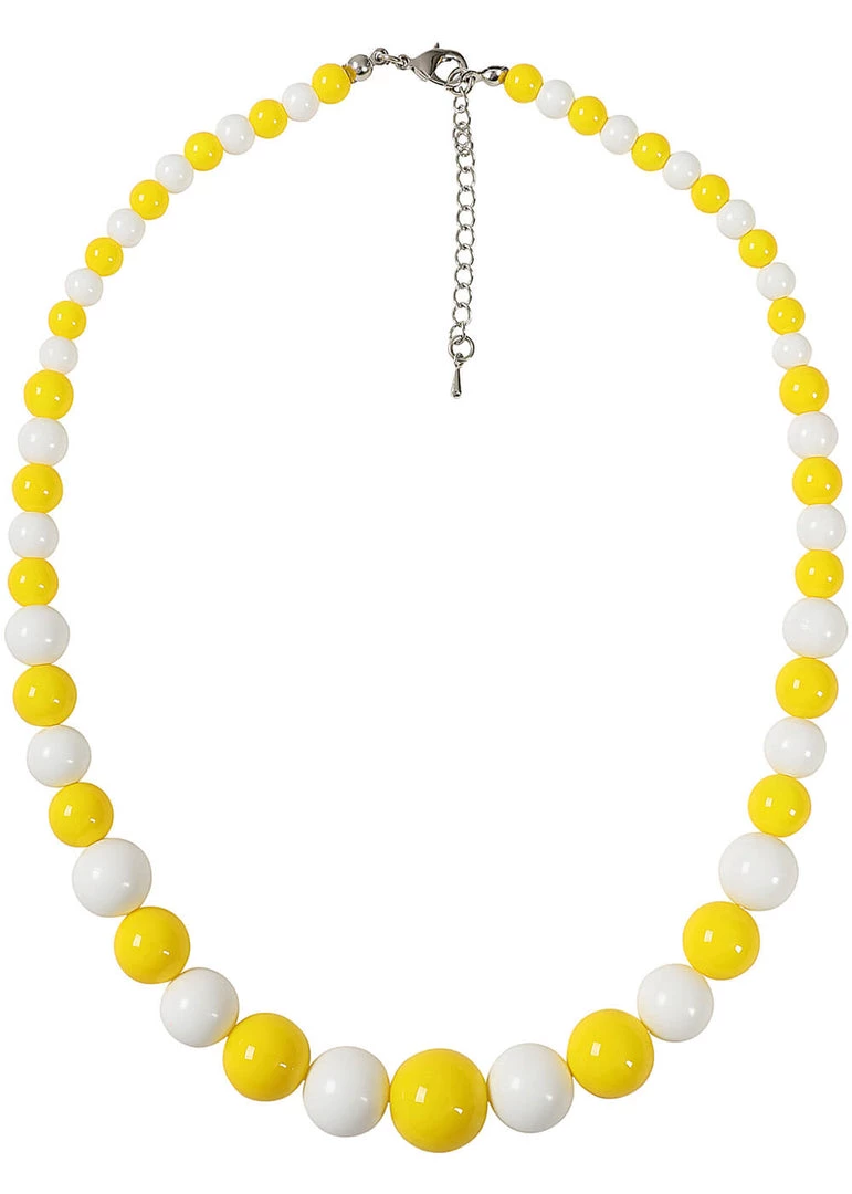 Collectif Natalie Two Tone 60's Necklace Yellow White New In