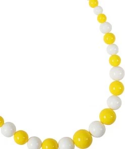 Collectif Natalie Two Tone 60's Necklace Yellow White New In