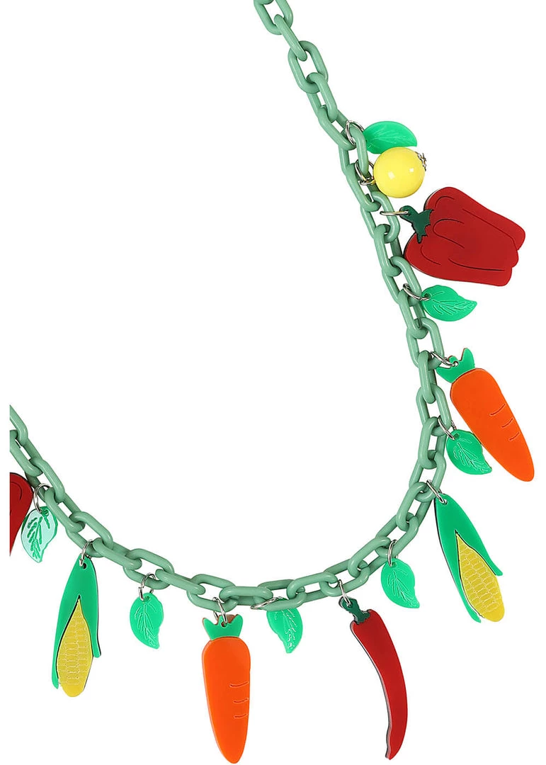 Collectif Vegetable Parade 50's Necklace Multi New In
