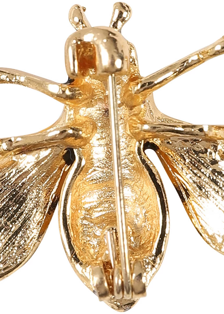 Collectif Yla The Bee Brooch Black Yellow New In