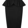 Collectif Pepper Peplum 50's Pencil Skirt Black New In