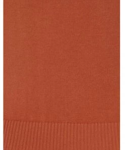 New In Collectif Chrissie Knitted 60's Plain Top Orange