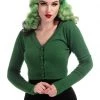 New In Collectif Kimberley 50's Cardigan Olive Green