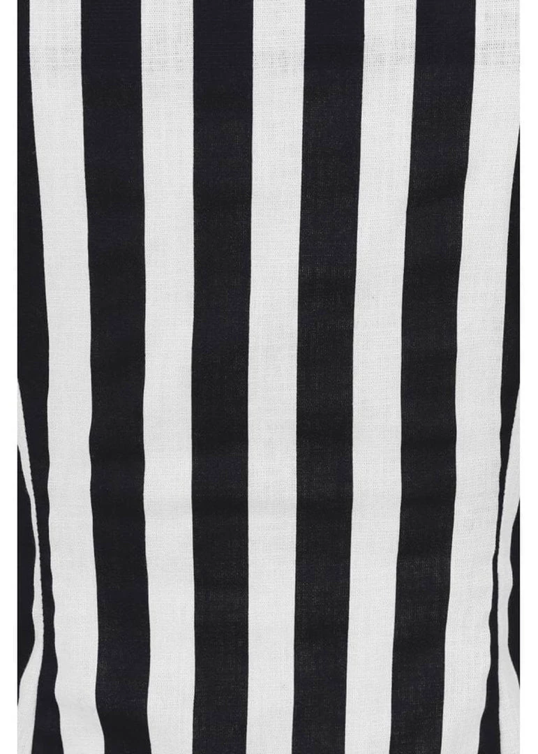 New In Collectif Dolores Striped 50's Top Black White