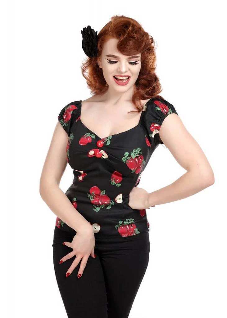 Collectif Dolores Apple 50's Top Black New In