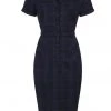 Collectif Caterina Blackwatch Check 40's Pencil Dress Multi