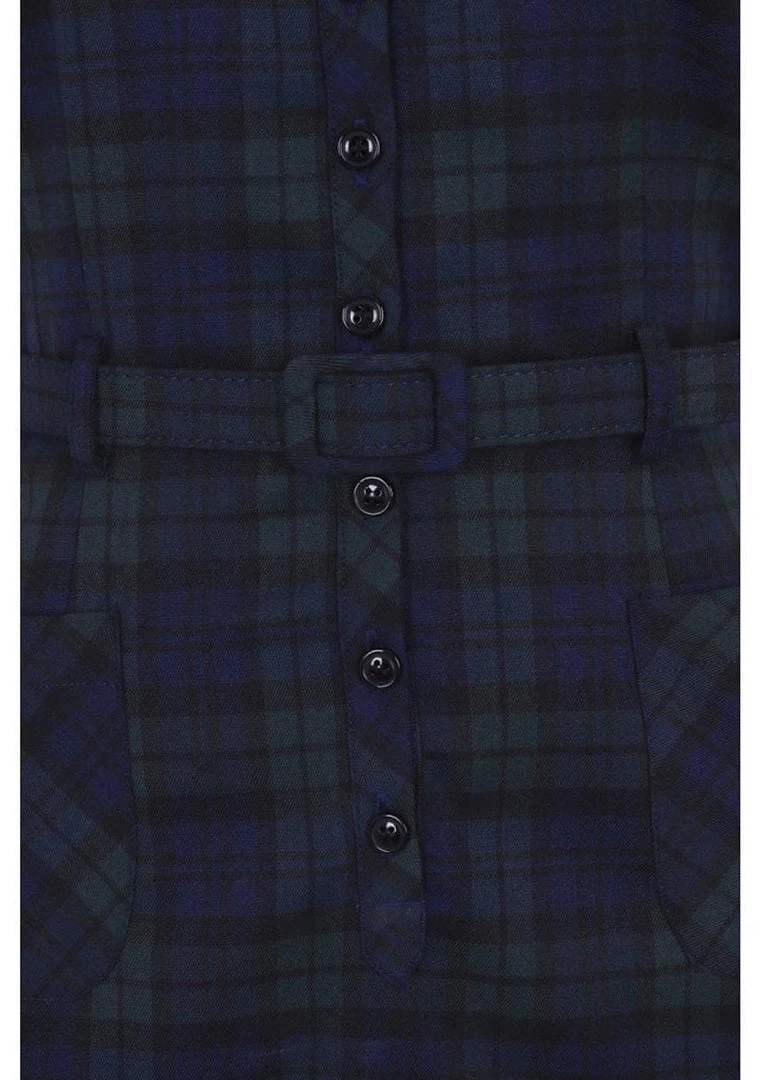 Collectif Caterina Blackwatch Check 40's Pencil Dress Multi