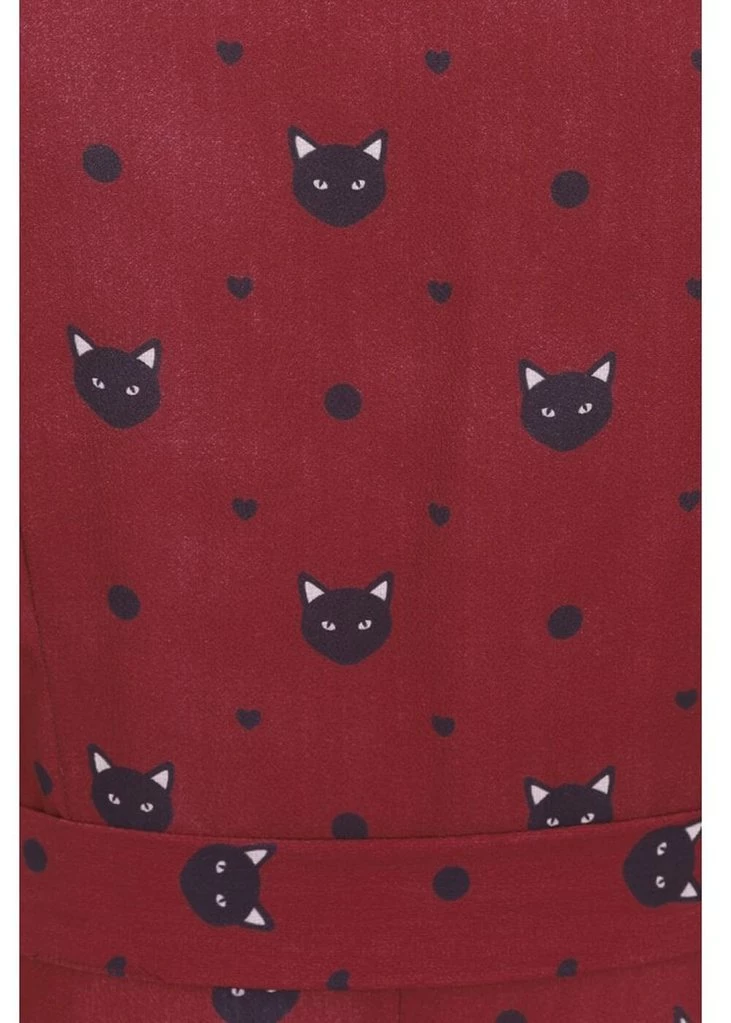 Collectif Mary Grace Polkadot Meow 40's Swing Dress Red