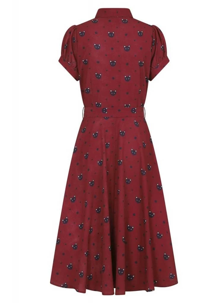 Collectif Mary Grace Polkadot Meow 40's Swing Dress Red