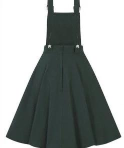 Collectif Kayden 40's Overalls Swing Dress Green New In