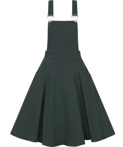 Collectif Kayden 40's Overalls Swing Dress Green New In