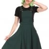 Collectif Kayden 40's Overalls Swing Dress Green New In