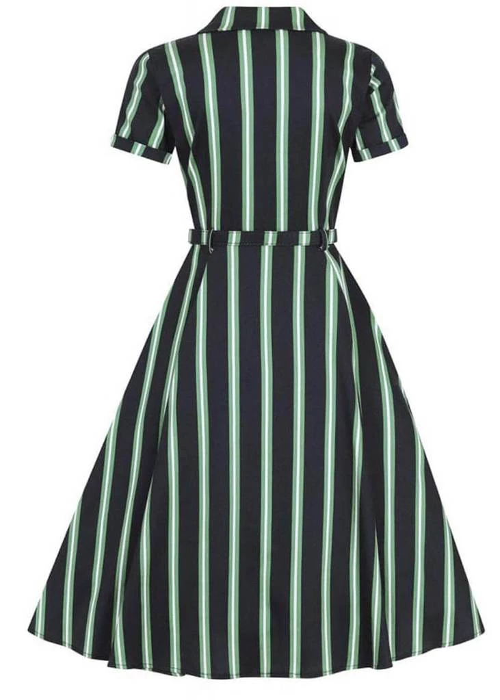 New In Collectif Caterina Witch Stripes 50's Swing Dress Black