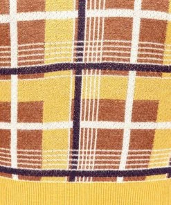 Collectif Lucy Moonhill Check 50's Cardigan Mustard