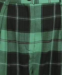 Collectif Rada Foliage Check 60's Trousers Multi